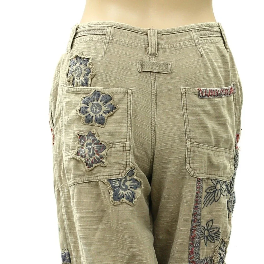 Free People We The Free Around The Block Patch Jogger Pants Cotton XS 288615